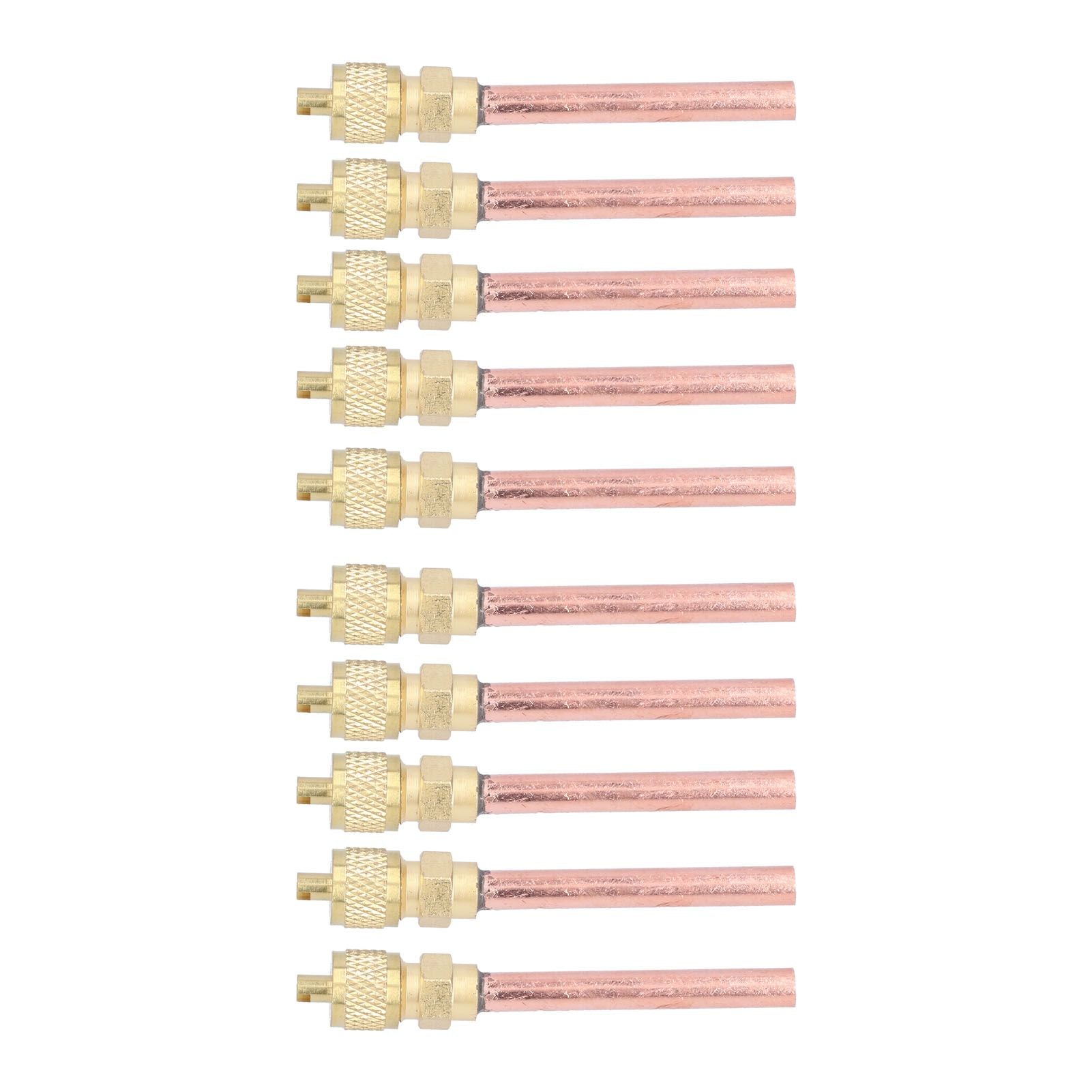10Pcs 1/4SAE HVAC Filling Access Valves Air Conditioner Brass Check Valve for R22 R12 R134
