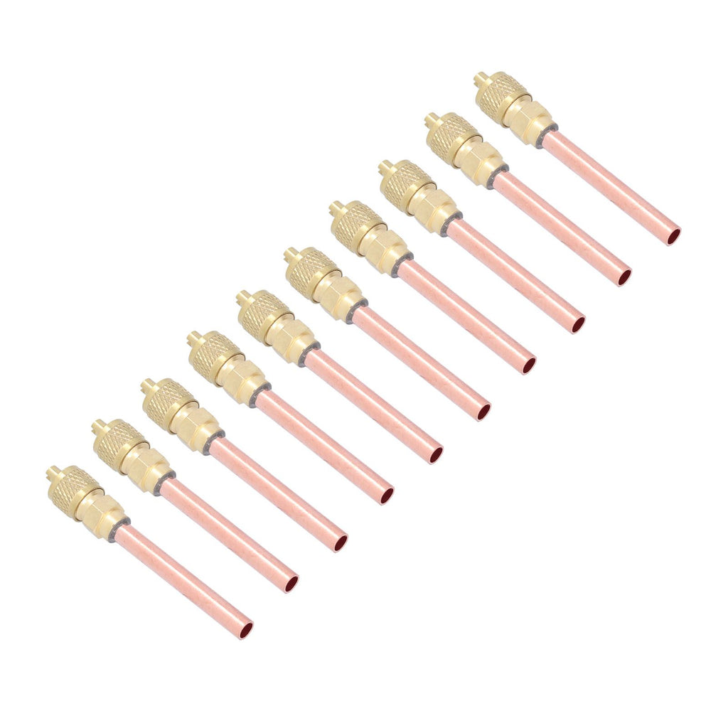 10Pcs 1/4SAE HVAC Filling Access Valves Air Conditioner Brass Check Valve for R22 R12 R134