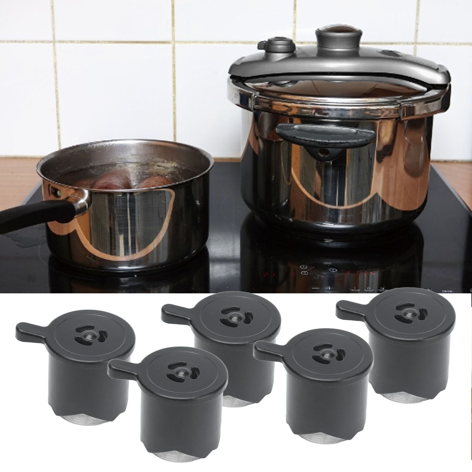 5PCS Steam Release Handle Lightweight Portable Wearable Durable ABS Pressure Cooker Valve