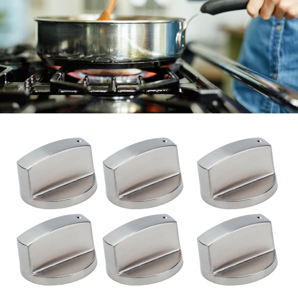 6Pcs 8mm Rotate Knob Zinc Alloy Control Knob Replacement for Kitchen Range Gas Stove Microwave Oven0°