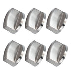 6Pcs 8mm Rotate Knob Zinc Alloy Control Knob Replacement for Kitchen Range Gas Stove Microwave Oven45°