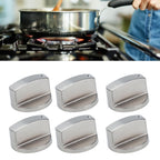 6Pcs 8mm Rotate Knob Zinc Alloy Control Knob Replacement for Kitchen Range Gas Stove Microwave Oven45°