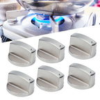 6Pcs 8mm Rotate Knob Zinc Alloy Control Knob Replacement for Kitchen Range Gas Stove Microwave Oven45°