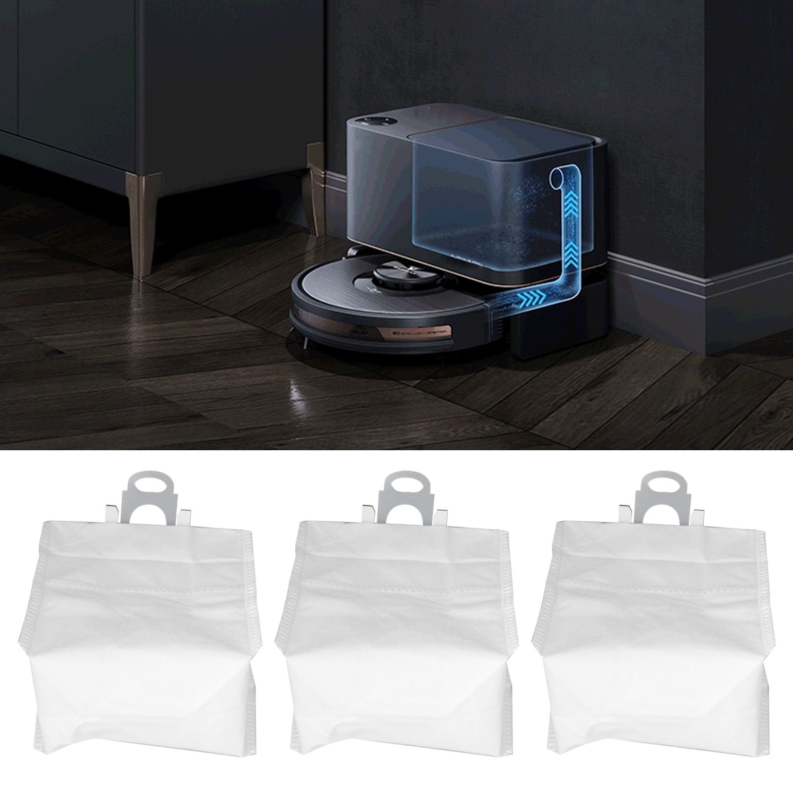3Pcs Fiber Dust Bag Replacement Accessory Fit for ROIDMI EVE Plus Series Vacuum Cleaner