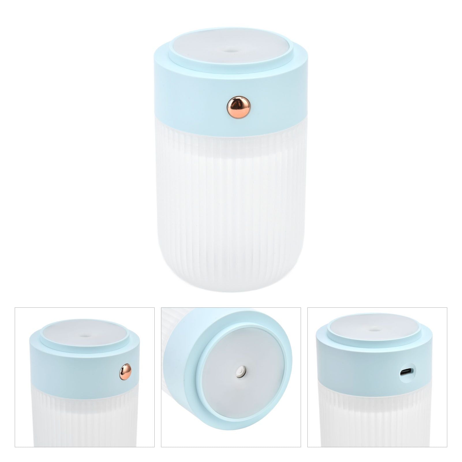 250ml Mini Air Humidifier USB Powered Colorful Lamp Humidifier for Car Office Living RoomBlue