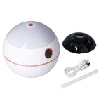 550ML Spherical Humidifier Mini Portable Star Projection Humidifier for Home Bedroom USB ChargingWhite