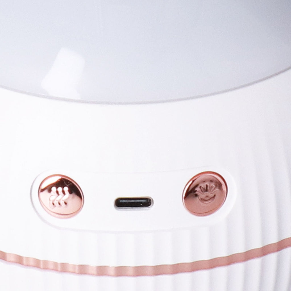 550ML Spherical Humidifier Mini Portable Star Projection Humidifier for Home Bedroom USB ChargingWhite