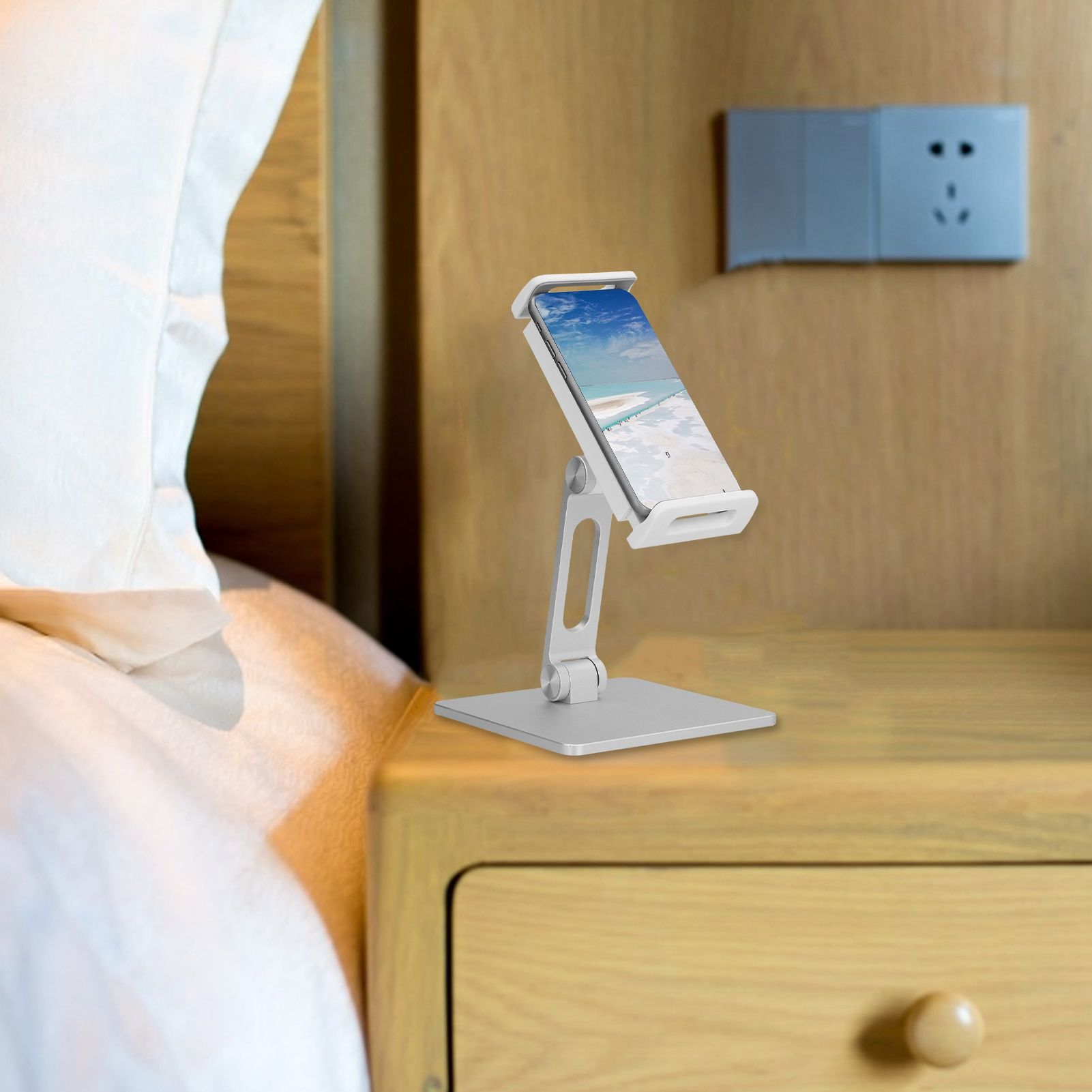 Cell Phone Holder Aluminum Alloy Universal Adjustable Foldable Phone Stand Holder for Mobile Laptop