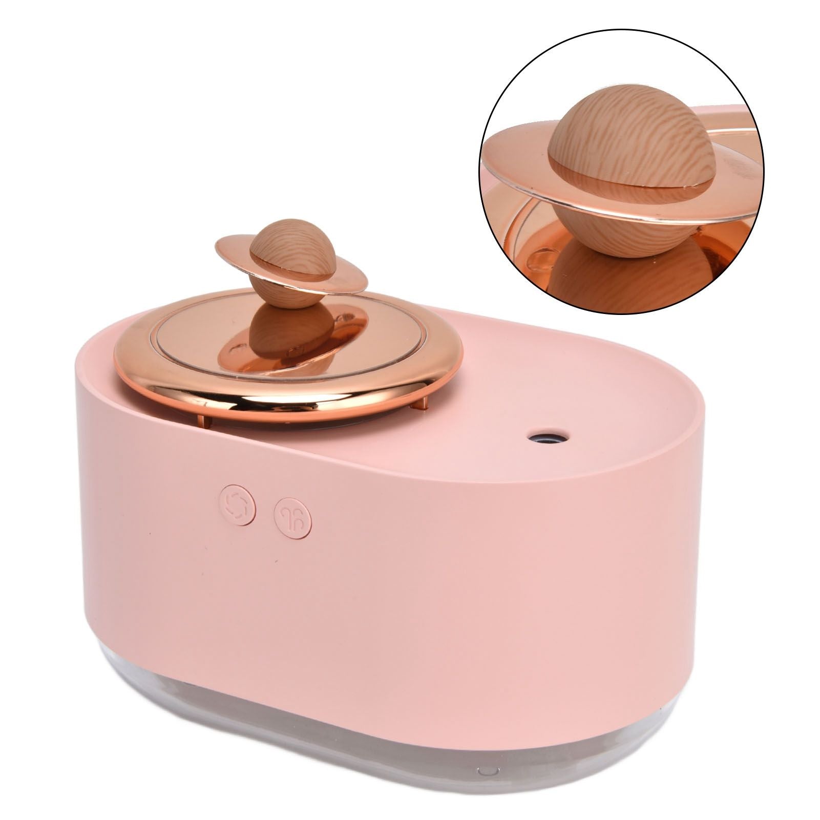 2 in 1 Rotating Planet Humidifier USB Charging Cordless Mute Spray Humidification for Home 1200MAHPink