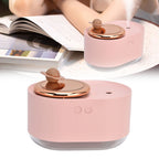2 in 1 Rotating Planet Humidifier USB Charging Cordless Mute Spray Humidification for Home 1200MAHPink