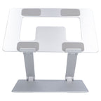 Laptop Stand Collapsible Aluminium Alloy Computer Riser Stand Silver Notebook Support Cooling Holder for Laptop Within 18in