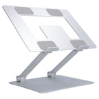 Laptop Stand Collapsible Aluminium Alloy Computer Riser Stand Silver Notebook Support Cooling Holder for Laptop Within 18in