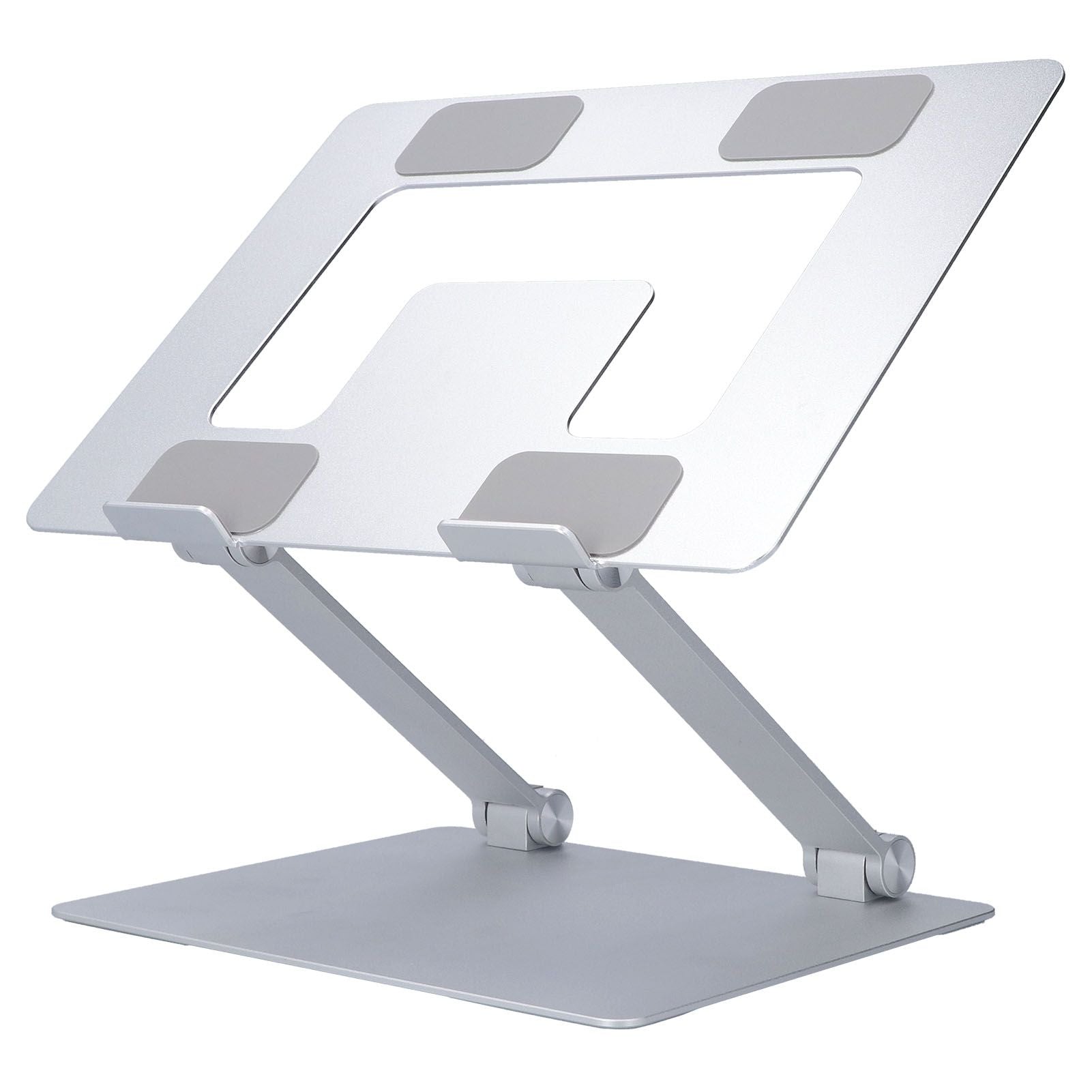 Laptop Stand Collapsible Aluminium Alloy Computer Riser Stand Silver Notebook Support Cooling Holder for Laptop Within 18in