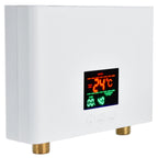 5500W Tankless Instant Electric Water Heater with Touch Panel Remote Control for Kitchen Bathroom 30‑55℃ 220VWhite