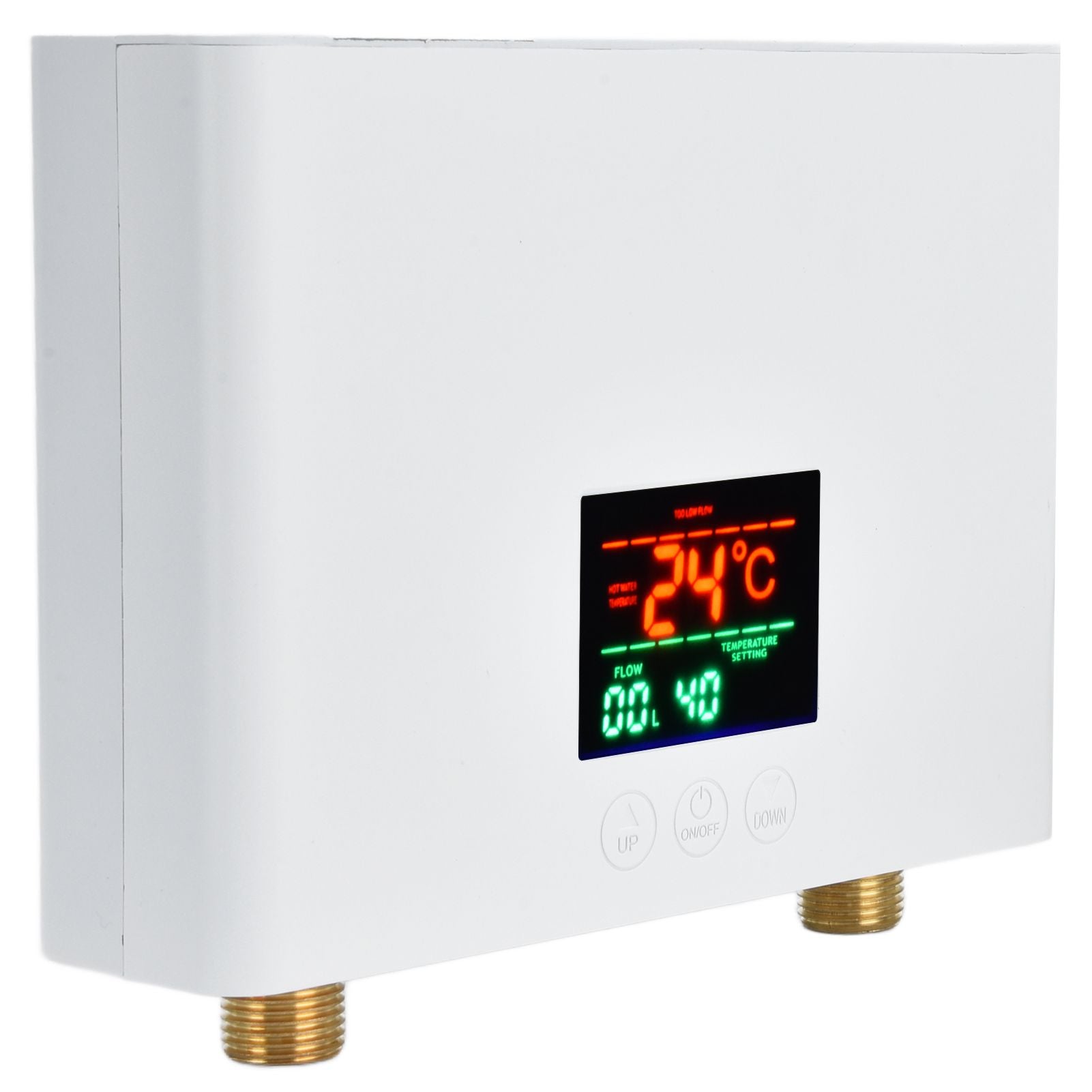 5500W Tankless Instant Electric Water Heater with Touch Panel Remote Control for Kitchen Bathroom 30‑55℃ 220VWhite