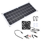 10W Photovoltaic Solar Panel with Fan Kit Dual Female USB Ports for Cars Boats Airplanes Satellites