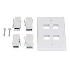 2 HD Multimedia Interface+2 USB3.0 Ports Panel Weld Free Audio Video Wall Outlet Plate Accessory