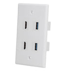 2 HD Multimedia Interface+2 USB3.0 Ports Panel Weld Free Audio Video Wall Outlet Plate Accessory