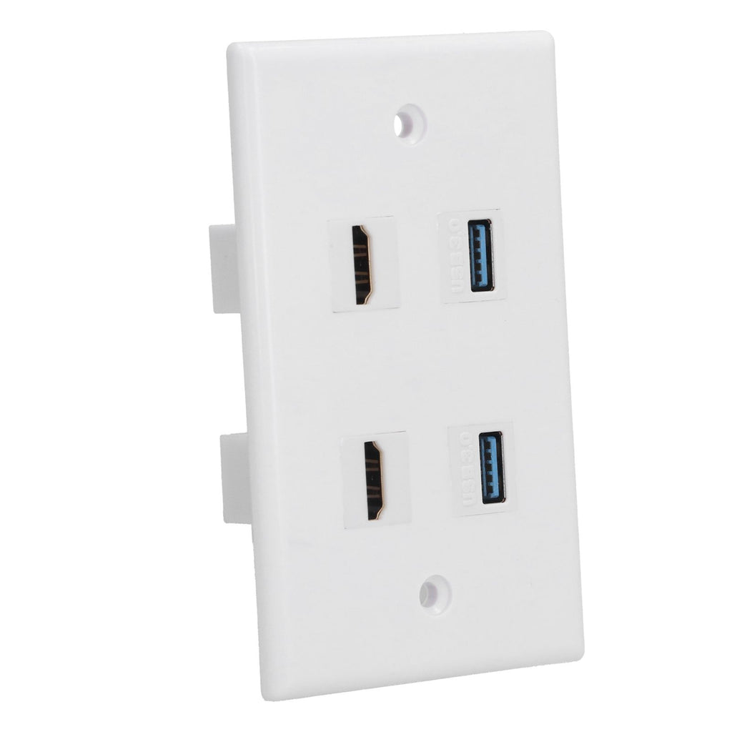 2 HD Multimedia Interface+2 USB3.0 Ports Panel Weld Free Audio Video Wall Outlet Plate Accessory