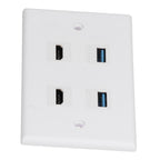 2 HD Multimedia Interface+2 USB3.0 Ports Panel Weld Free Audio Video Wall Outlet Plate Accessory