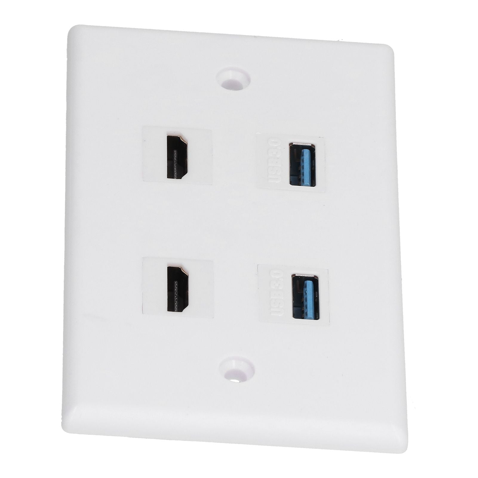 2 HD Multimedia Interface+2 USB3.0 Ports Panel Weld Free Audio Video Wall Outlet Plate Accessory