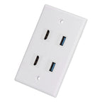 2 HD Multimedia Interface+2 USB3.0 Ports Panel Weld Free Audio Video Wall Outlet Plate Accessory