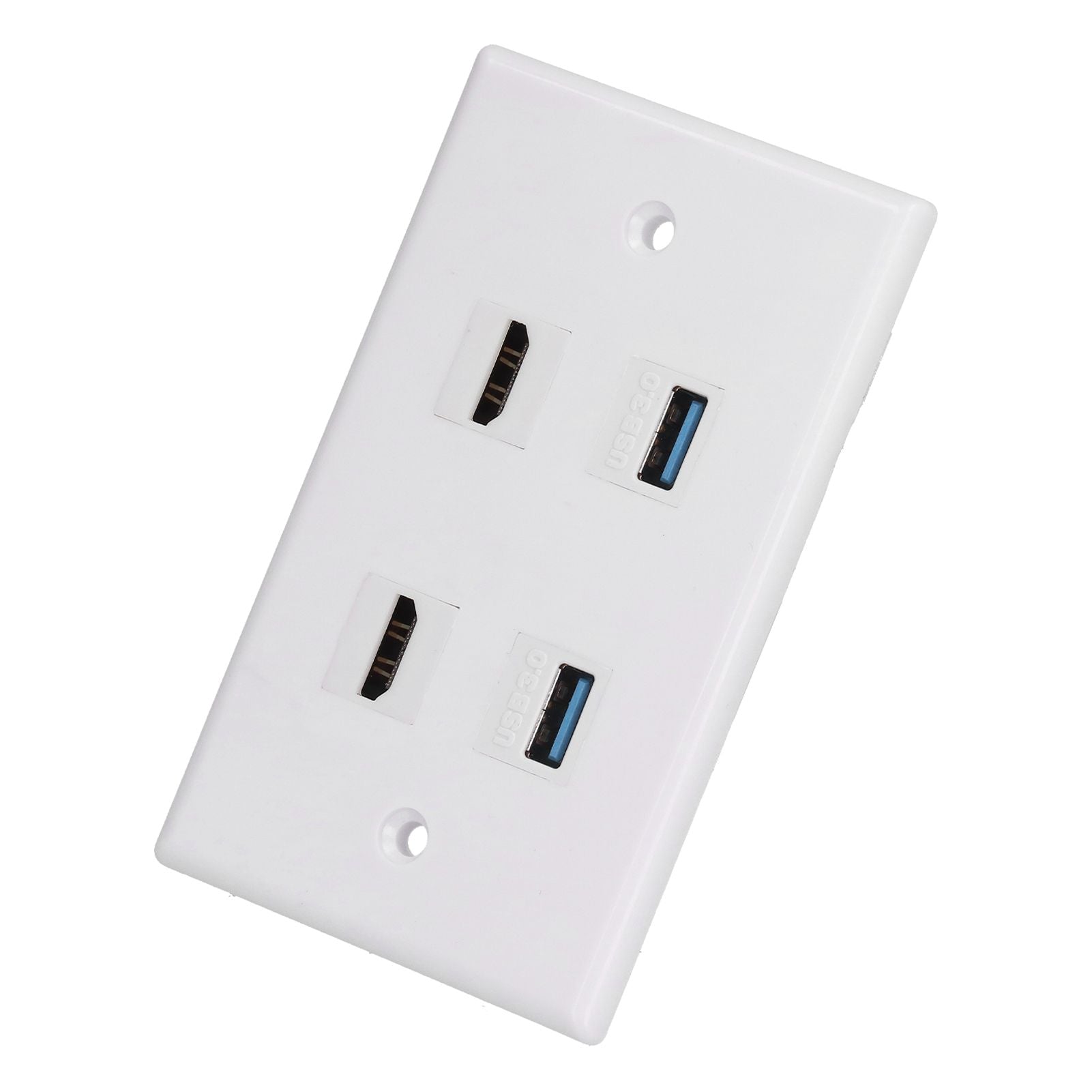 2 HD Multimedia Interface+2 USB3.0 Ports Panel Weld Free Audio Video Wall Outlet Plate Accessory