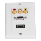 Audio Video Wall Socket ABS Wear Resistant Durable No Welding Required Integrated Multimedia Wall Panel