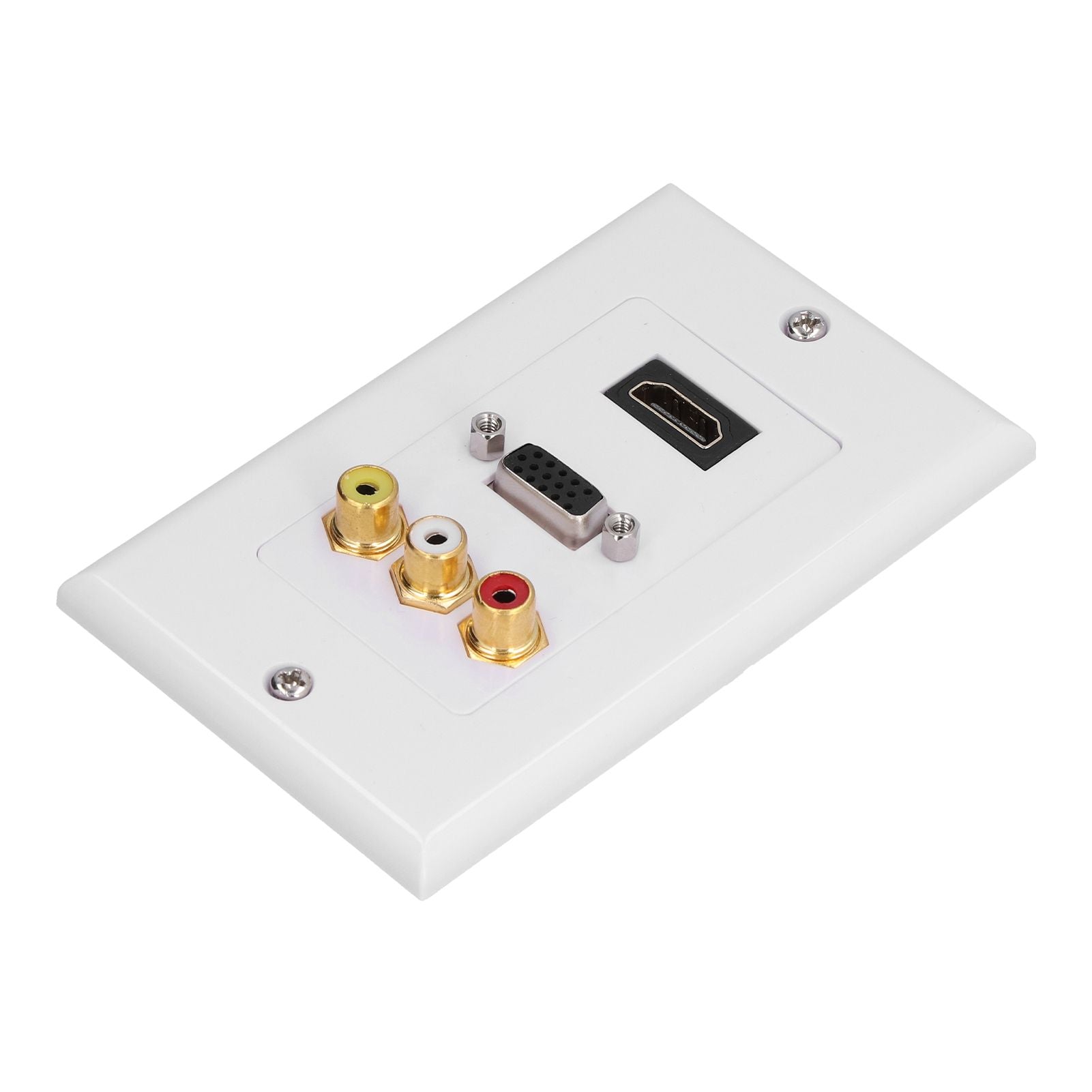 Audio Video Wall Socket ABS Wear Resistant Durable No Welding Required Integrated Multimedia Wall Panel