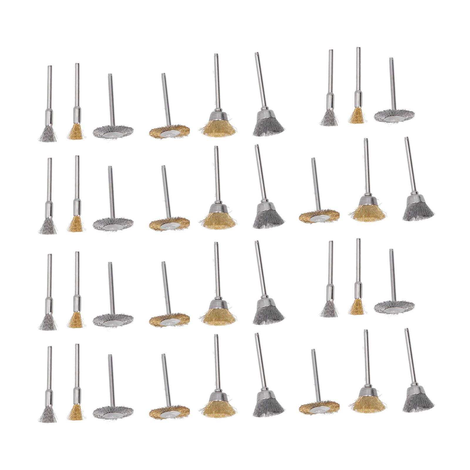 36PCs set Wire Polishing Wheel Pen Flat Bowl Shaped Steel Wire Wheel Brush Kit Accessories