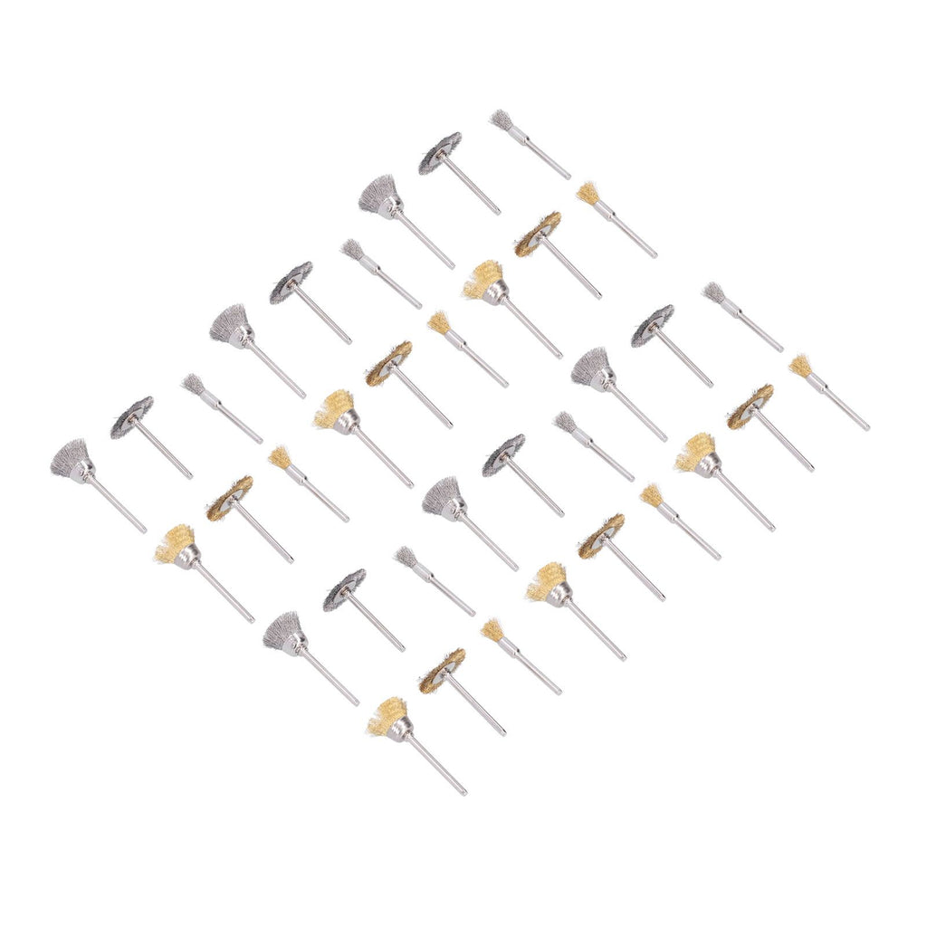 36PCs set Wire Polishing Wheel Pen Flat Bowl Shaped Steel Wire Wheel Brush Kit Accessories