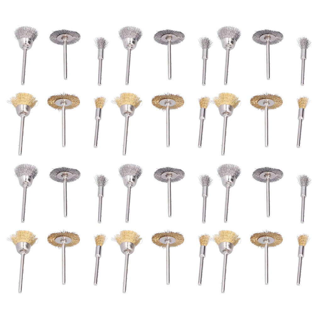 36PCs set Wire Polishing Wheel Pen Flat Bowl Shaped Steel Wire Wheel Brush Kit Accessories