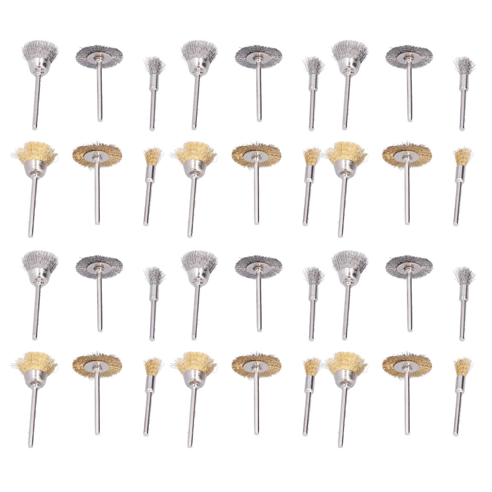 36PCs set Wire Polishing Wheel Pen Flat Bowl Shaped Steel Wire Wheel Brush Kit Accessories