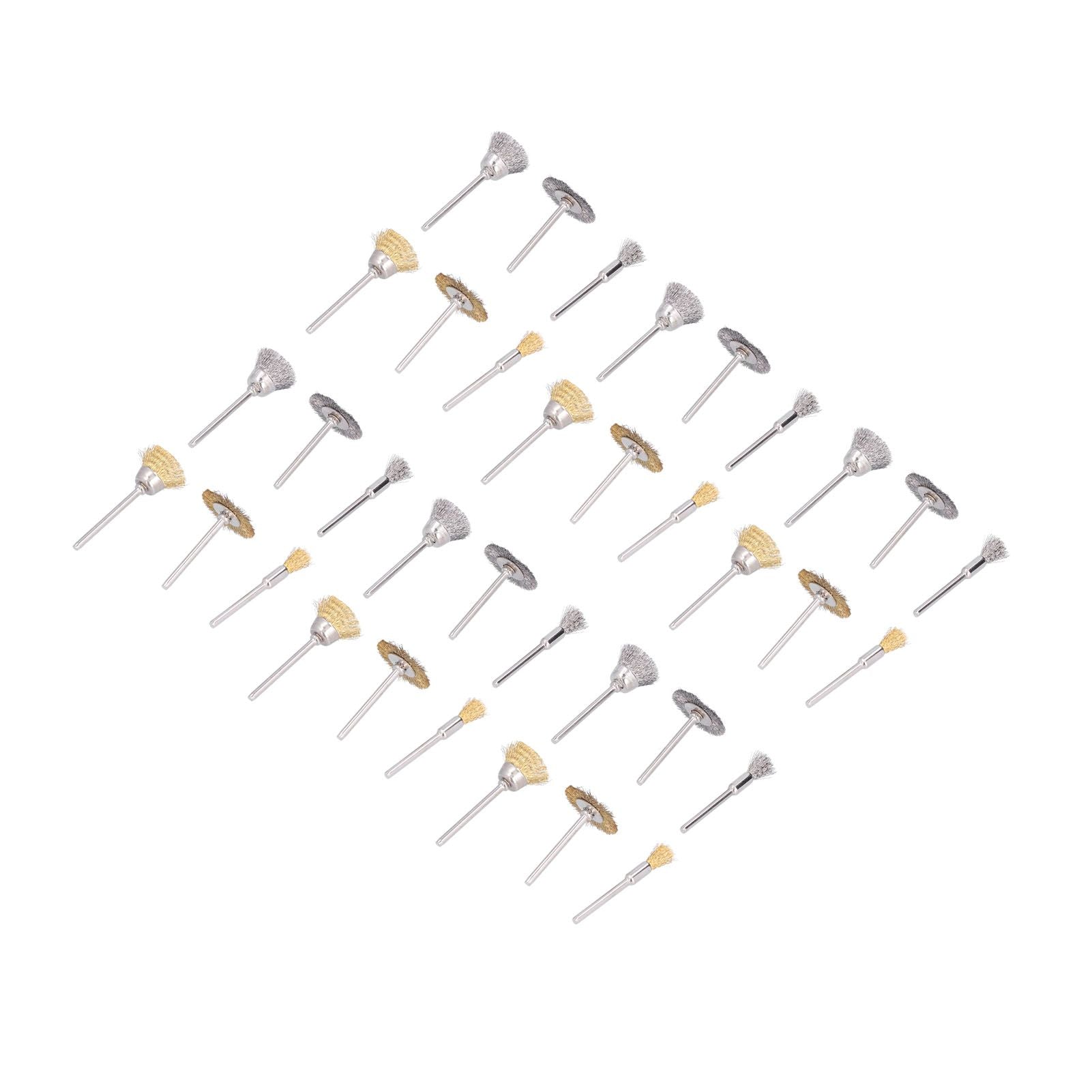 36PCs set Wire Polishing Wheel Pen Flat Bowl Shaped Steel Wire Wheel Brush Kit Accessories