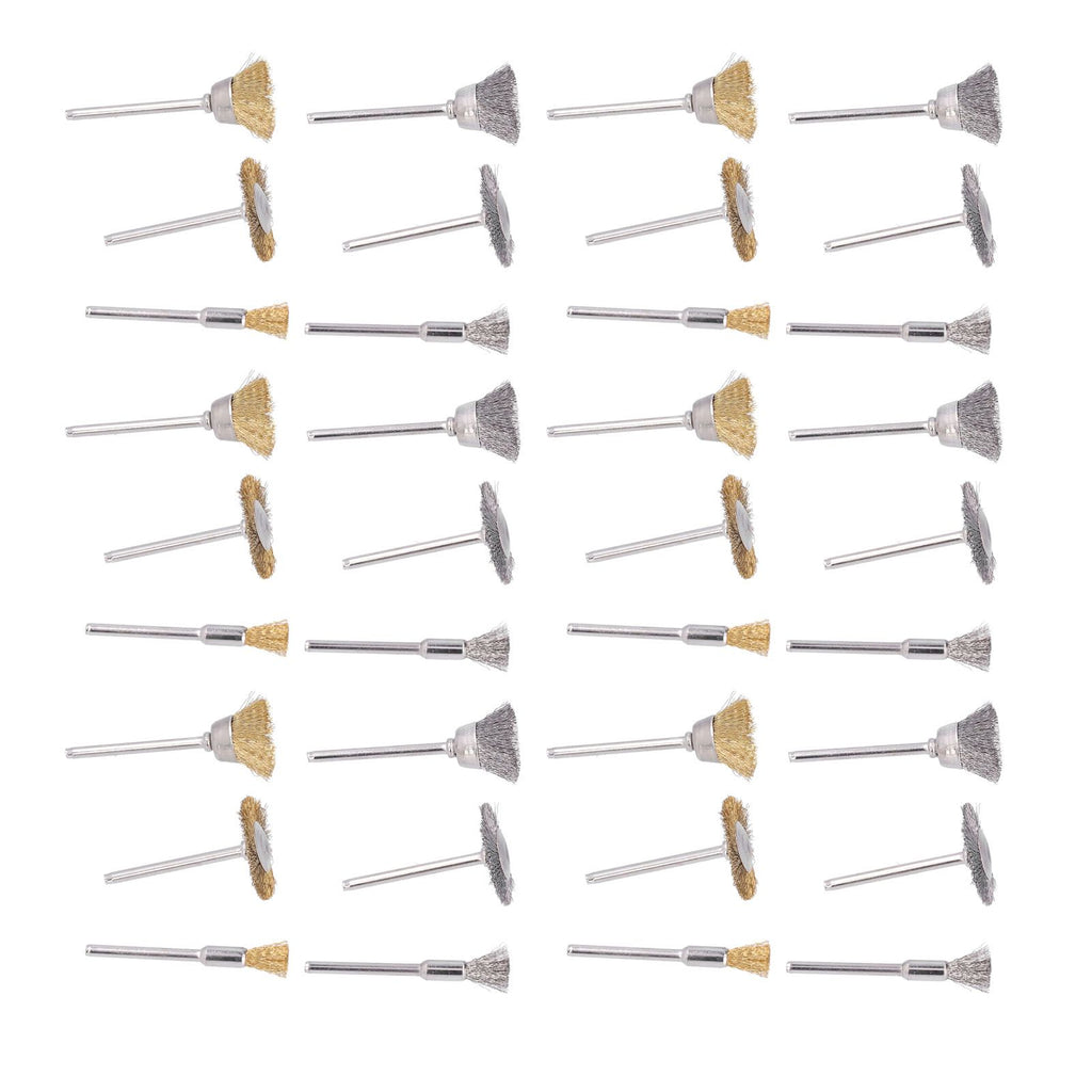 36PCs set Wire Polishing Wheel Pen Flat Bowl Shaped Steel Wire Wheel Brush Kit Accessories