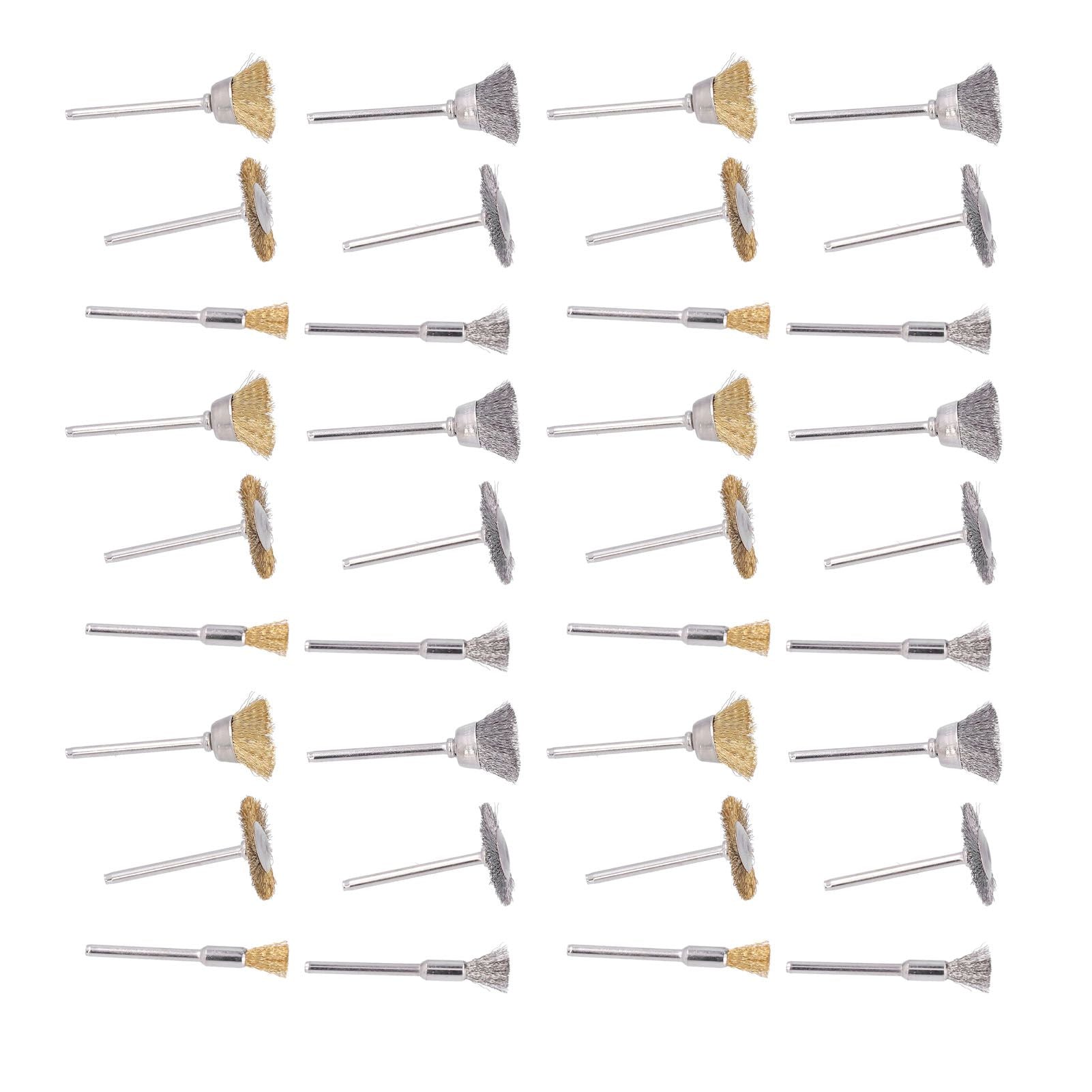 36PCs set Wire Polishing Wheel Pen Flat Bowl Shaped Steel Wire Wheel Brush Kit Accessories