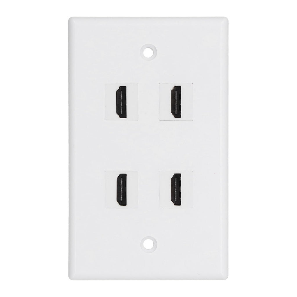 4 HD Multimedia Interface Wall Plate US Standard ABS Outlet Panel for AV Receiver Home Theater System