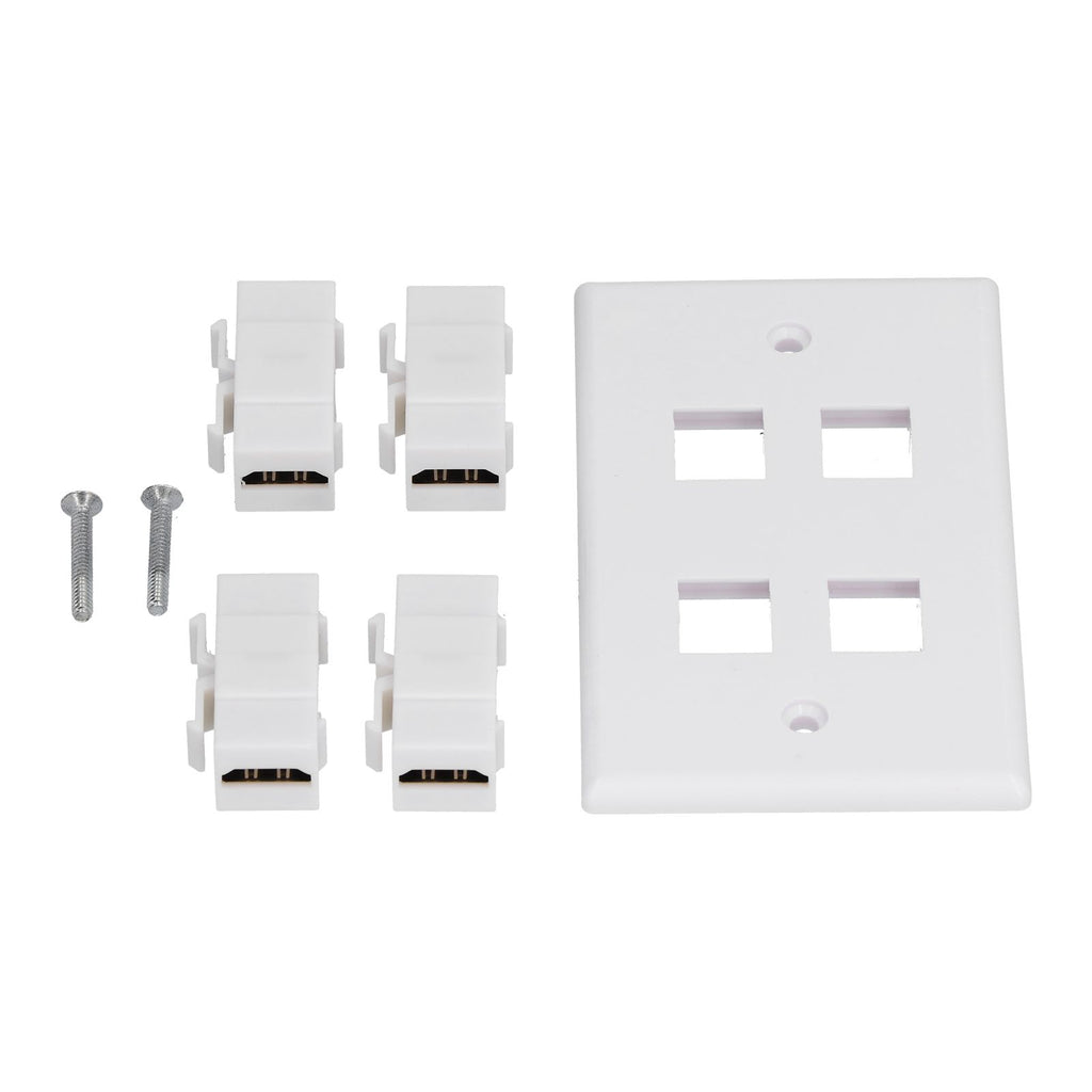 4 HD Multimedia Interface Wall Plate US Standard ABS Outlet Panel for AV Receiver Home Theater System