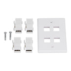 4 HD Multimedia Interface Wall Plate US Standard ABS Outlet Panel for AV Receiver Home Theater System