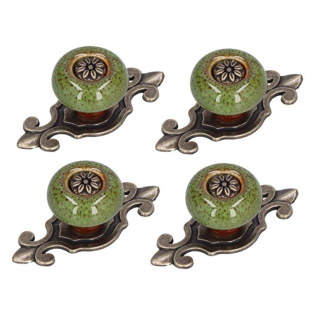 4 Sets Furniture Handle Zinc Alloy Cabinet Door Drawer Handle Exquisite Furniture AccessoriesGreen