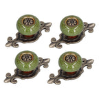 4 Sets Furniture Handle Zinc Alloy Cabinet Door Drawer Handle Exquisite Furniture AccessoriesGreen
