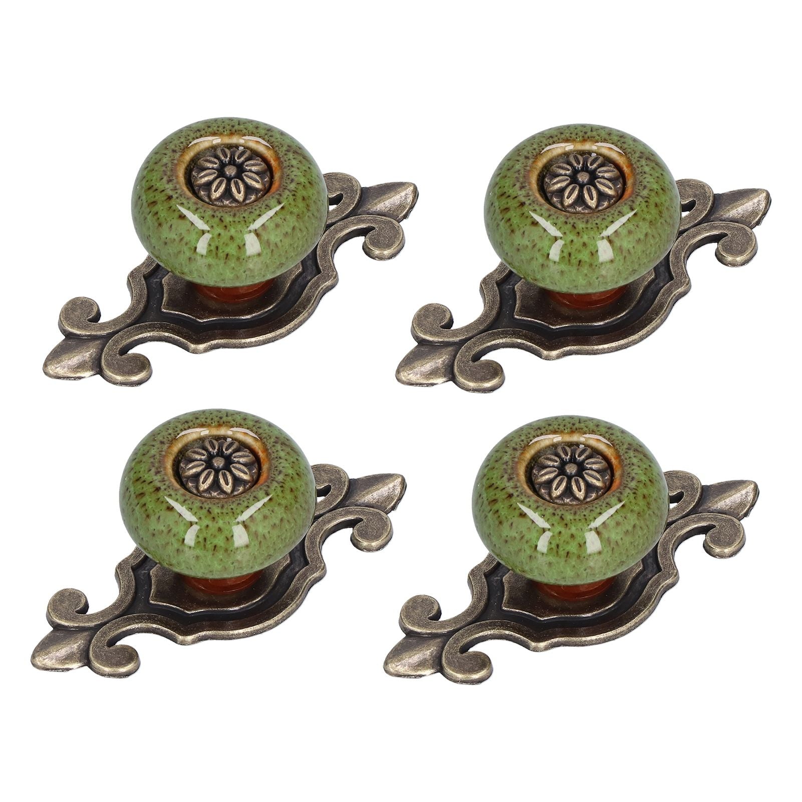 4 Sets Furniture Handle Zinc Alloy Cabinet Door Drawer Handle Exquisite Furniture AccessoriesGreen