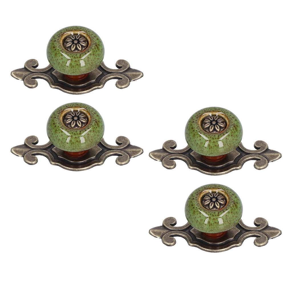 4 Sets Furniture Handle Zinc Alloy Cabinet Door Drawer Handle Exquisite Furniture AccessoriesGreen