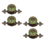 4 Sets Furniture Handle Zinc Alloy Cabinet Door Drawer Handle Exquisite Furniture AccessoriesGreen