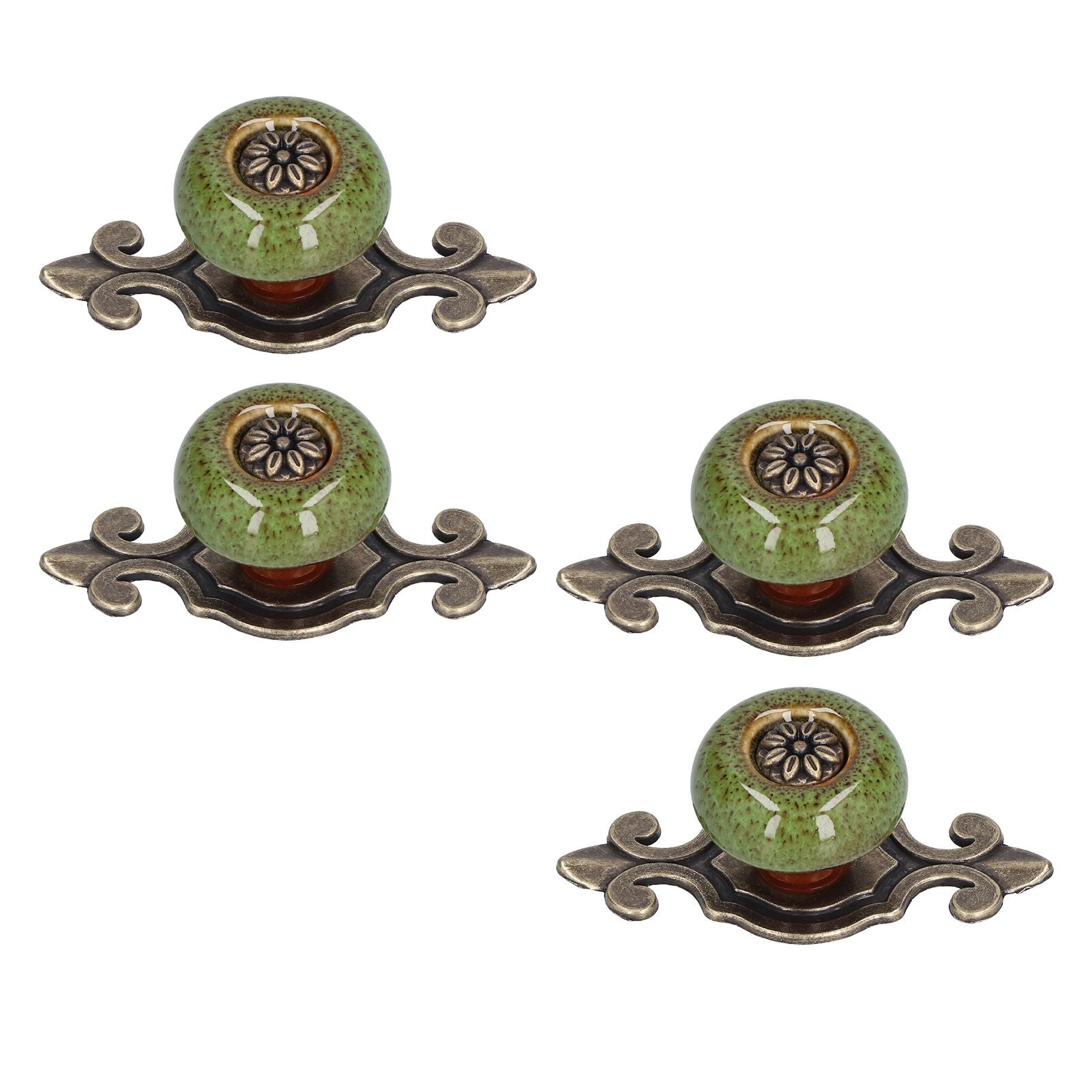 4 Sets Furniture Handle Zinc Alloy Cabinet Door Drawer Handle Exquisite Furniture AccessoriesGreen