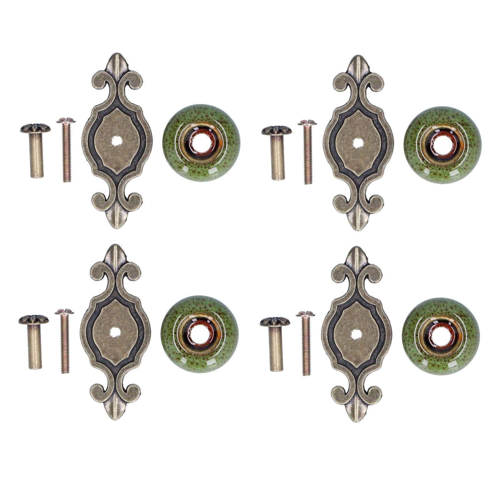 4 Sets Furniture Handle Zinc Alloy Cabinet Door Drawer Handle Exquisite Furniture AccessoriesGreen