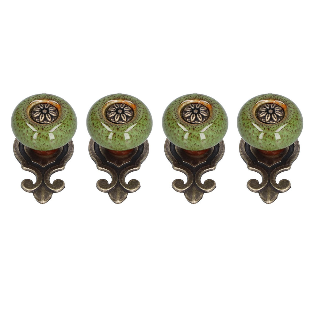4 Sets Furniture Handle Zinc Alloy Cabinet Door Drawer Handle Exquisite Furniture AccessoriesGreen