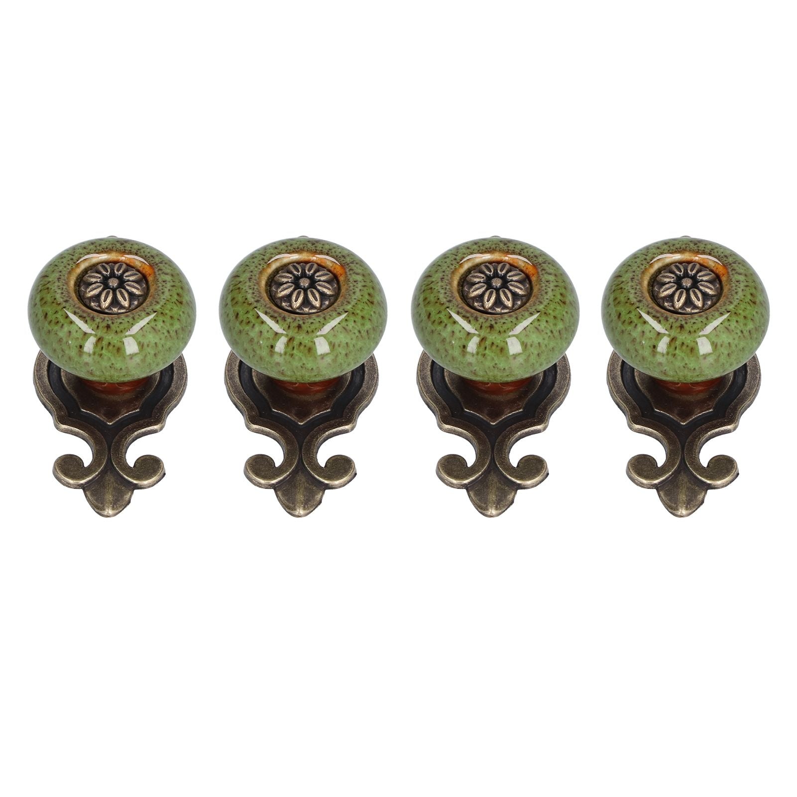 4 Sets Furniture Handle Zinc Alloy Cabinet Door Drawer Handle Exquisite Furniture AccessoriesGreen