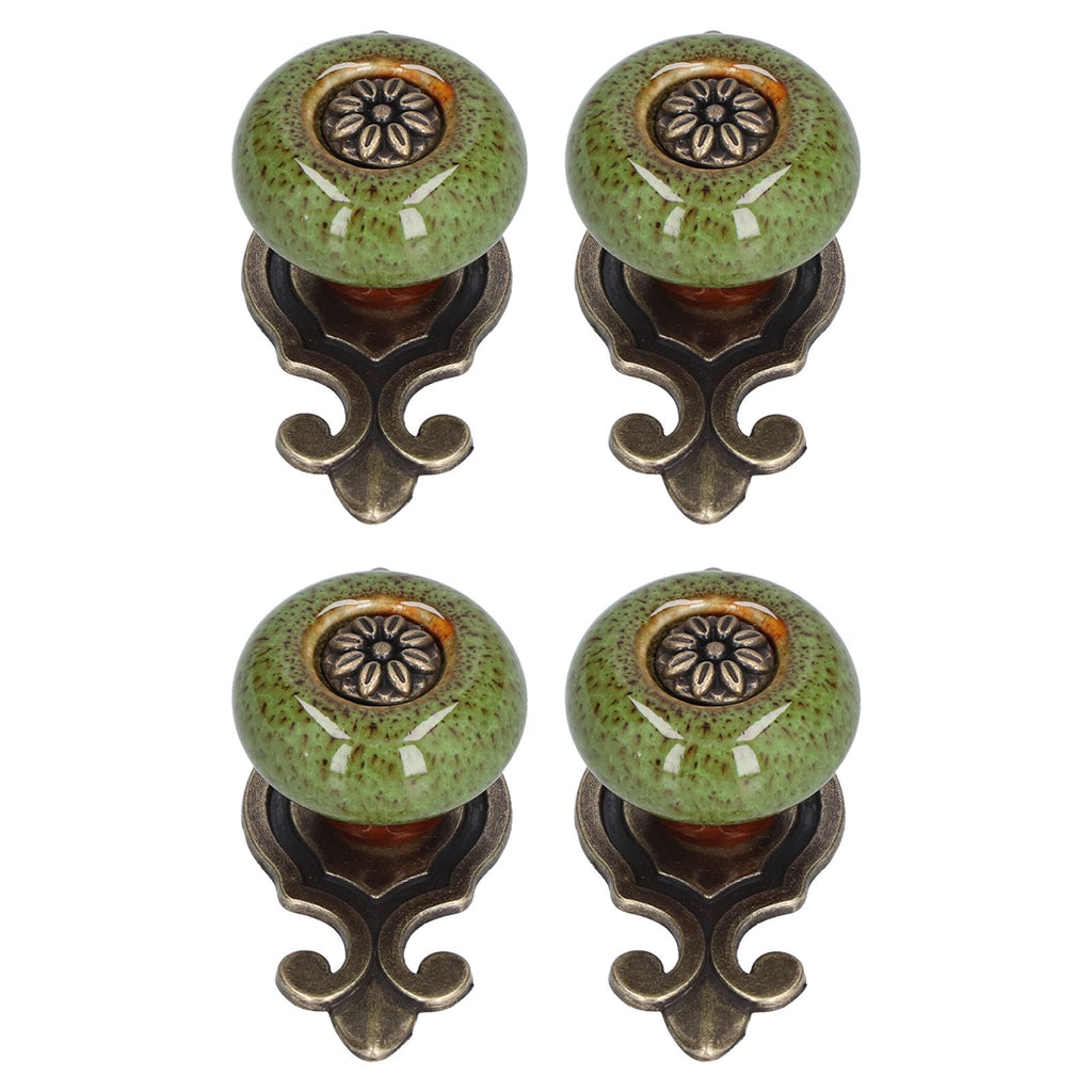 4 Sets Furniture Handle Zinc Alloy Cabinet Door Drawer Handle Exquisite Furniture AccessoriesGreen