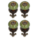 4 Sets Furniture Handle Zinc Alloy Cabinet Door Drawer Handle Exquisite Furniture AccessoriesGreen